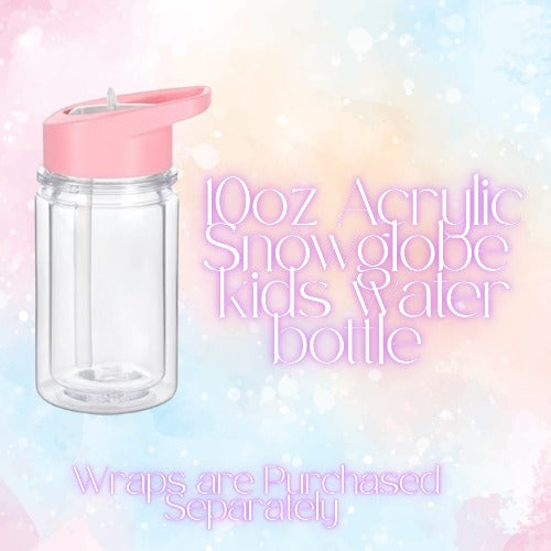 10oz Acrylic Snow Globe Kids Water Bottle