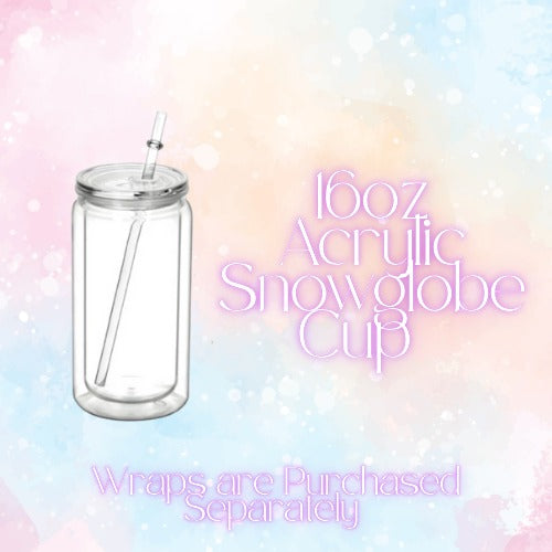 16oz Acrylic Snow Globe Cup