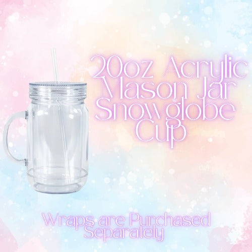 20oz Acrylic Mason Jar Snow Globe Cup